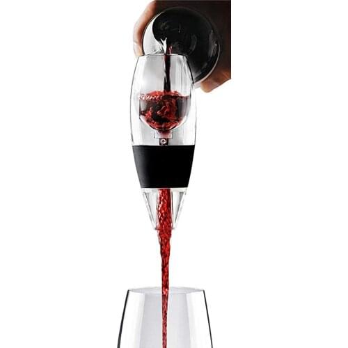 Essential Red Wine Aerator Pourer and Decanter Includes Base Enhanced Flavors with Smoother Finish, Red Wine Aerator Mixer Black