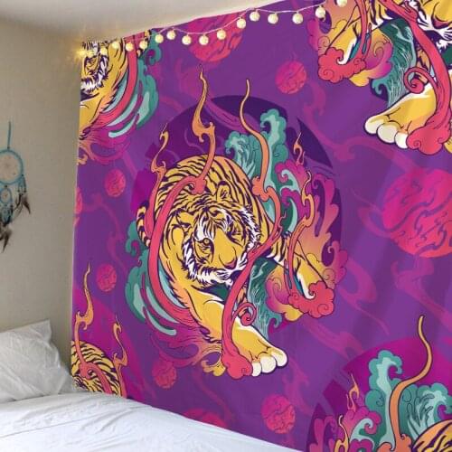 Tiger tapestry colorful animal wall hanging print decoration home living room bedroom wall bohemian psychedelic decoration