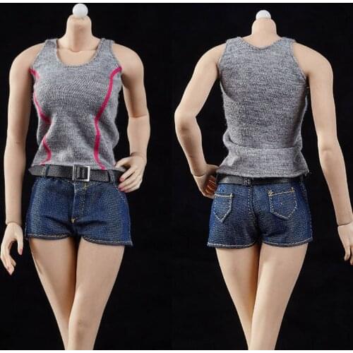 JOA-25 1/6 Female Casual Sling Shirt Pants Set Clothes Suit Model for 12'' Action Figure Body