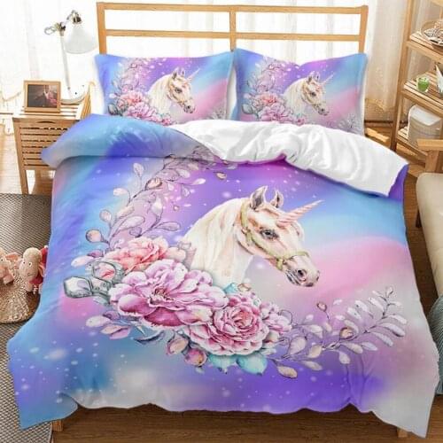 Dropshipping SINGLE only 1 PillowcaseBedding Set 3D Print Duvet Cover Merry Christmas Bedding eagle Unicorn rainbow children