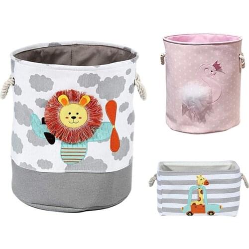 Laundry Basket Dirty Clothes Basket Lion Giraffe Child Toys Cartoon Storage Hamper Foldable Home Storage Appliances