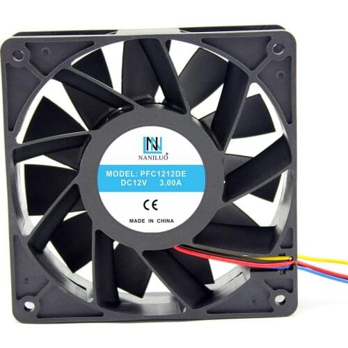NANILUO PFC1212DE 120mm 120*120*38mm DC12V 3.0A 4200RPM 190CFM powerful cooling fan for BTC BCH SBTC UBTC miner