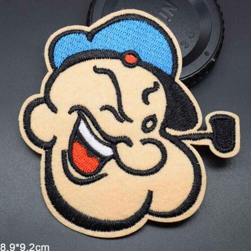 Cartoon Iron on Lovely Popeye the Sailor Embroidered Cloth Patch For Girls Boys 8*9cm