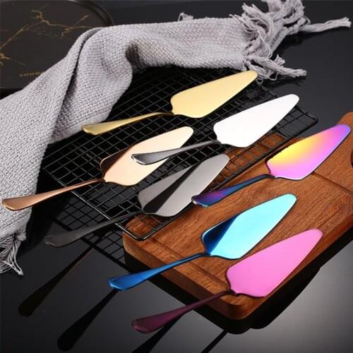 Gold Cake Shovel Knife Pie Pizza Cheese Server Cake Divider Knives Baking Tools 304 Stainless Steel Serrated Edge Cake Server