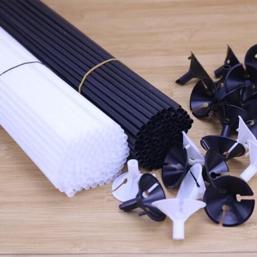 15 Sets 40cm White Latex Balloon Stick Pole Plastic Rods Holder Cup Birthday Party Christmas Wedding Balloons Decoration