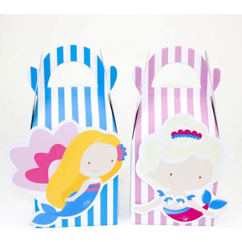Little Mermaid Favor Box Candy Box Gift Box Kids Birthday Party Supplies Decoration Event Party Supplies