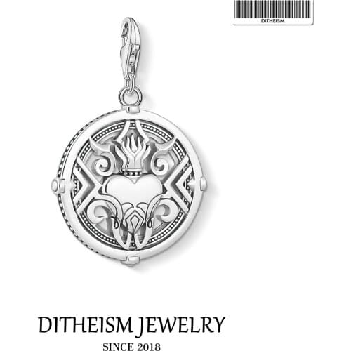 Heart with Flames Charm Pendant,2019 Autumn Fashion Jewelry 925 Sterling Silver Vintage Gift For Women Men Fit Bracelet Necklace