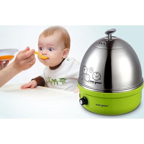 All Stainless Steel Electric Egg Cooker With Auto Shut Off Steamer Pot Steam For Soft, Medium, Hard Egg Boiled, Poached, Custard