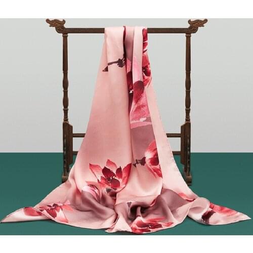 33 Colors Chinese Style Silk Scarf Spring Silk Digital Printing Silk Long Silk Scarf Hand-rolled Printed Silk Scarf 170*52