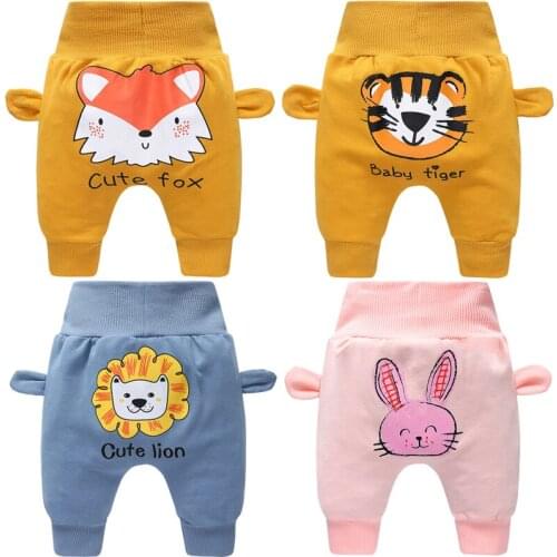 Baby PP Pants New Baby Fashion Autumn Long Pants Cartoon Animal Printing Baby Boys Trousers Kid Wear Baby Girls Pants 0-3YearDS9