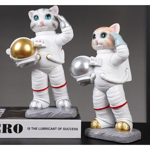 NORDIC CREATIVE SPACE CAT AND DOG SERIES HANDICRAFT RESIN ORNAMENTS HOME LIVING ROOM TV CABINET SPACE HOME DECORE ACCESSORIES