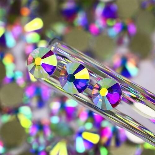 SS6 Crystal ab Non Hotfix Rhinestone strass Glass glitter Nail Art Decoration rhinestone applique for Nails Jewelry clothes