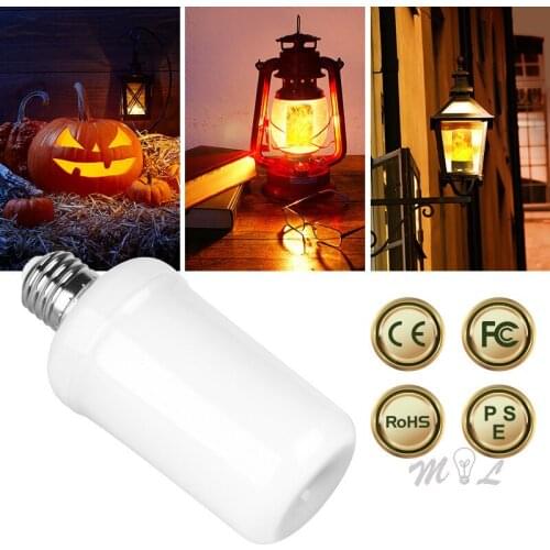 Led Simulated Flame Bulbs Vintage Bar Lamps 3W 5W 7W 9W E14 E27 Creative Flickering Emulation Deco Bar Cafe Loft Lighting Lamp