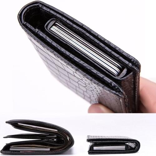 DIENQI Thin RFID Wallet Card Man Vintage Leather Men Card Holder Case Creditcard Pocket Protector Bag holdervisitekaarthouder