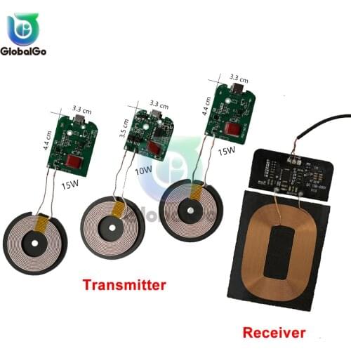 TYPE-C MICRO-USB 5-12V 5-15W Fast Charging Wireless Charger Module Transmitter and Receiver Circuit Board Coil For Phone Light