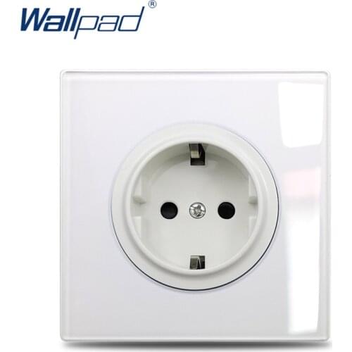 Wallpad EU UK French Universal Socket USB Charger TV CAT6 Satellite Audio HDMI Outlet White Glass Panel Round Corner L6 Range