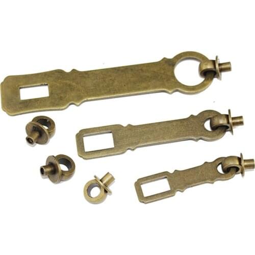 Brass Latch Decorative DIY Gift Wine Wooden Box Suitcase Case Hasp Latch Hook Vintage Hardware Dresser Handles and Knobs,2Sets