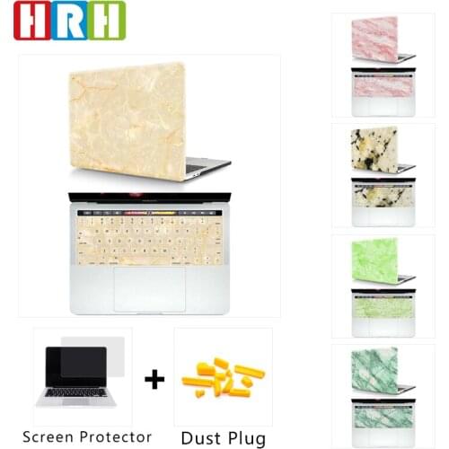 HRH 2 In1 Marble Laptop Body Shell Protective Hard Case and Silicone Keyboard Cover for Mac book Touch A1932 A2159 A2289 A2251