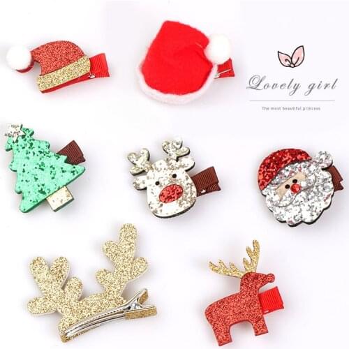 1 Pieces Baby Girl Infant Hair Accessories Clothes Christmas Clips Newborn Headwear Tiara Headwrap Toddlers Hairpins