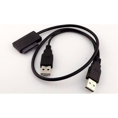 10pcs External USB Adapter Converter Cable to SATA 6+7 13Pin For DVD Rom Optical Drive 50cm
