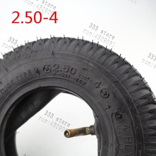 2.50-4 Tire and Inner Tubemetal valve Tube Bent Valve Pneumatic (Air Filled) Hand Truck/Utility Cart Gas & Electric Scooter