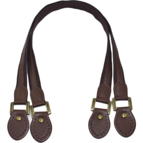 2pcs Leather Bag Handles Leather Fabric Shoulder Bag Strap Handbag Belt Durable Handle for Girls Handbag Accessories 60cm Brown
