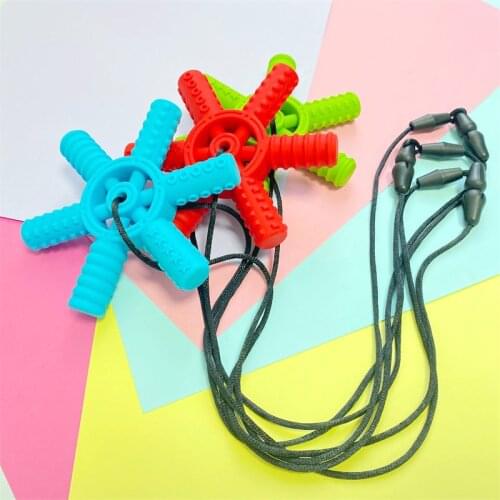 5/10PCS Baby Silicone Creative Chewing Necklace Teether Autism Sensory Chewing Pendant Oral Sports Toys
