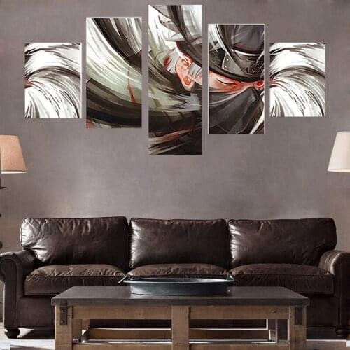 Canvas Painting Wall Art Printing 5 piece Kakashi Sharingan Anime Poster Home Decorative Modern Wall Decor frame
