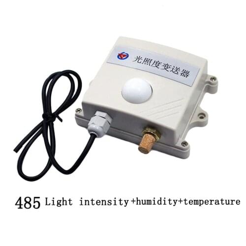 Free shipping 0-65535lux 3in1 light intensity sensor/RS485 modbus protocol Temperature and humidity Transmitter sensor for