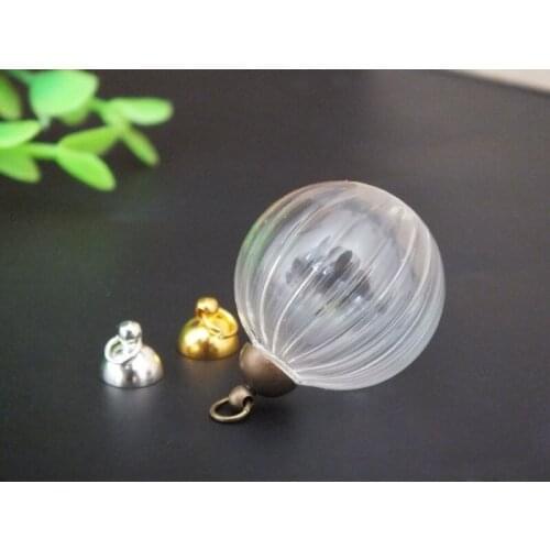 Free ship!! 30pcs 20mm Handmade ball shape glass globe With 3 color cap,glass globe jewelry mini art pendant