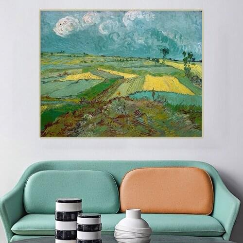 Citon Van Gogh《Wheat Fields at Auvers Under Clouded Sky》Canvas Oil Painting Famous Artwork Picture Wall Decor Home Decoration