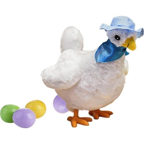 Childrens Electronic Toy Electric Hen Creative Will Lay Eggs Chick Simulation Hen With Capacitor Children Plush Toy Laying Hen