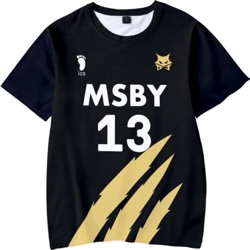 Childrens Wear 3D Print Hip Hop Casual T Shirt Anime Haikyuu!! 2020 Boy/girl Kids Short Sleeve T Shirt Black Wolves Tops
