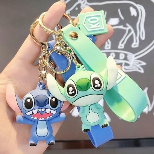 Disney cartoon sewing Keychain Action Toy Figure Keyring cartoon Lilo sewing Figure Pendant model doll childrens toys gifts