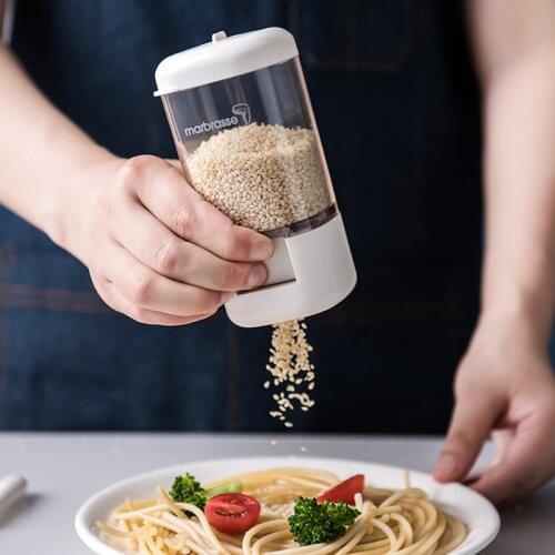 Push-type metering seasoning bottle rotary sealing household kitchen salt and monosodium glutamate seasoning jar combination set
