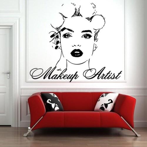 Makeup Artist Eyelashes Wall Decal eyelash wall decal Lashes Decal for Beauty Salon Decor Vinyl Beauty Customized Decal C453
