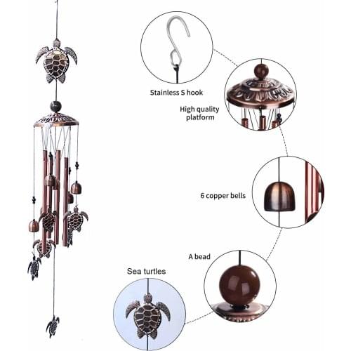 Animal Wind Chime Big Bell Handmade Iron Stained Iron Art Wind Bell Tubes Wind Chimes Bell Wall Art Hangings Decorations