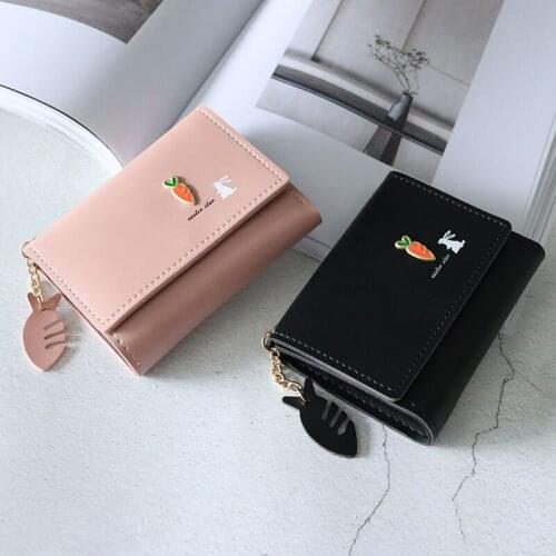 Wallet Women 2020 Lady Short Women Wallets Mini Money Purses Small Trifold PU Leather Female Coin Purse Card Holder
