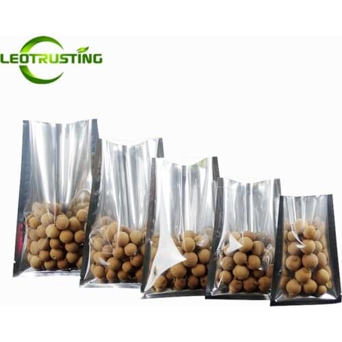 Leotrusting 500pcs Small One Side Clear Open Top Foil Vacuum Bag Plastic Food Nuts Snack Heat Seal Package Bag Fresh-kept Bag