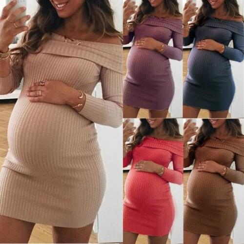 LONUXN Off Shoulder Maternity Dresses