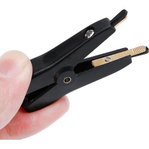 M4YC 2PCS Copper Plated Gold Two-level test clip Four-Clamp LCR Kelvin Black+Red