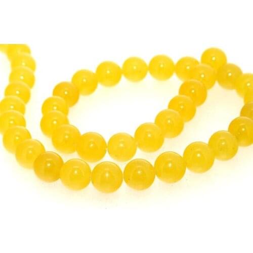 Unique Pearls jewellery Store,10mm Round Yellow Jade Gemstone Loose Beads 15inches One Full Strand LC3-0164