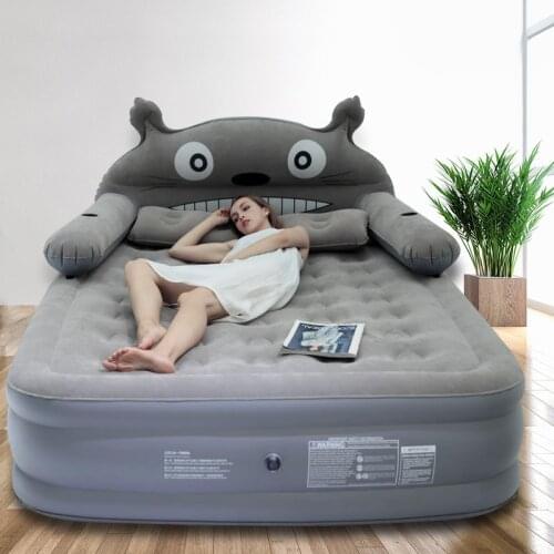 Cartoon inflatable sheets double increase thick air cushion outdoor portable bed air mattress family mattress camping mat
