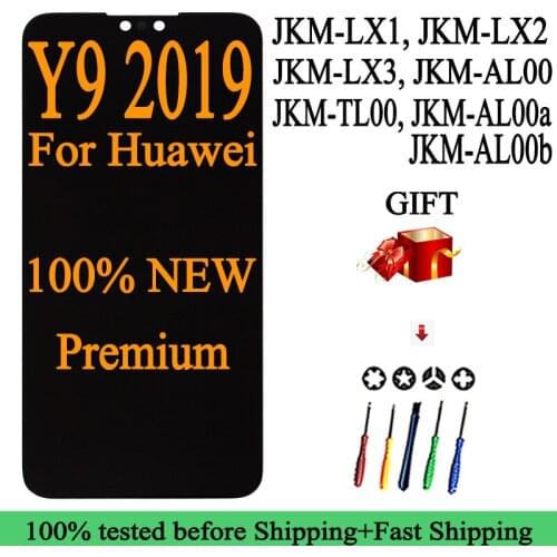 100% NEW Premium Quality LCD For HUAWEI Y9 2019 Lcd With Frame Display Screen For HUAWEI Y9 2019 Screen JKM-LX1 JKM-LX2 LX3