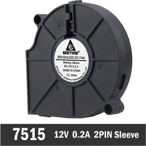 Gdstime 75x75x15mm 7515 75mm Computer PC Case 12V DC Cooling Fan Blower