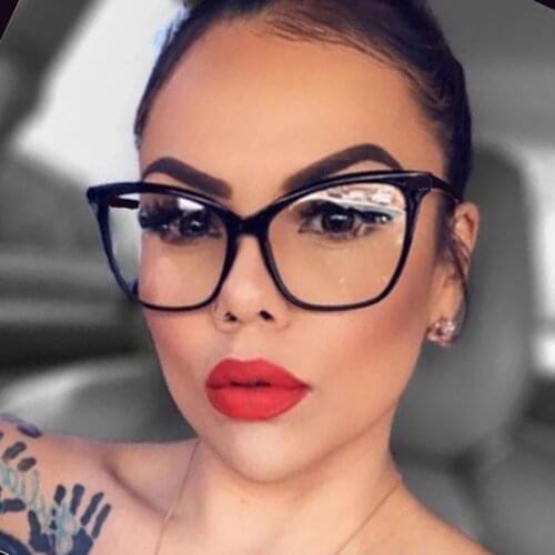 Cat Eye Glasses Frames Women Brand Design Transparent Lens Myopia Eye glasses Frame female Clear glasses Frame Spectacle