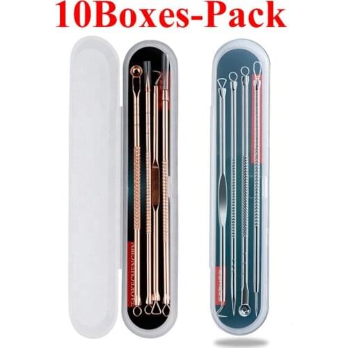 Wholesale 10set Acne Removal Needle Blackhead Remover Stainless Steel Extractor Pimple Skin Care Tool Beauty Facial Pore Cleaner
