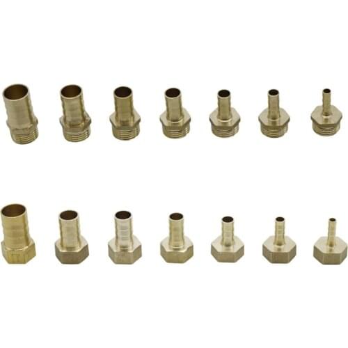 1/2" thread to 6-19mm Connector with Barbed Aquarium Gas Tube Hose Joiner Garden Irrigation Water Pipe Adapter 2 Pcs