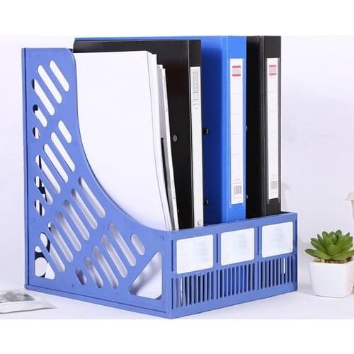A4 File Box Three Columns Stable File Bar Papers Basket Data Rack Desktop Holder Plastic Document Shelf File Office Organizer