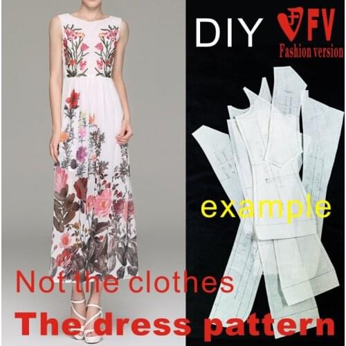 Dresses Sewing Pattern Template Cutting drawing Clothing DIY ((Not selling clothes)) BLQ- 109